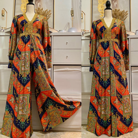 60's Psychedelic Palazzo Jumpsuit (S-M)