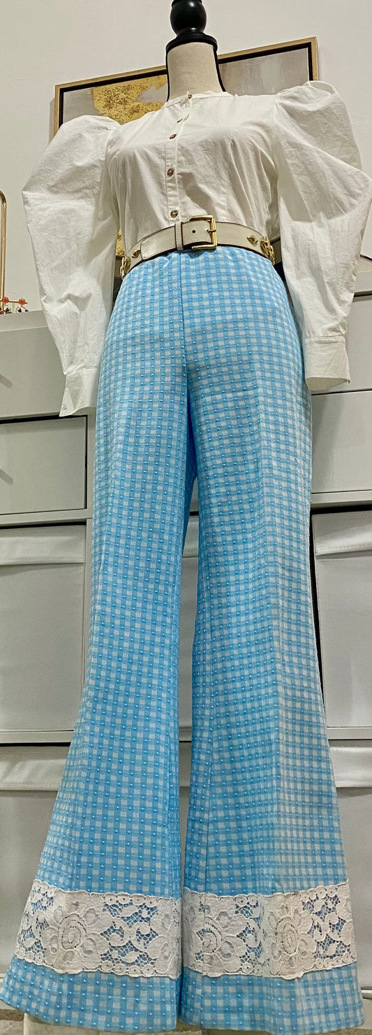 70’s High Rise Gingham Bell Bottoms (L-XL)