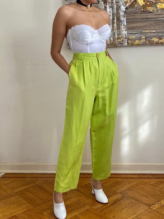 80's Ultra High Rise Linen Trousers (10)