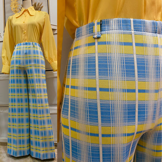 VTG 70's 2 Piece Pantsuit - Jacket Shirt & Wide Leg Bottoms - Petite (XS-S)