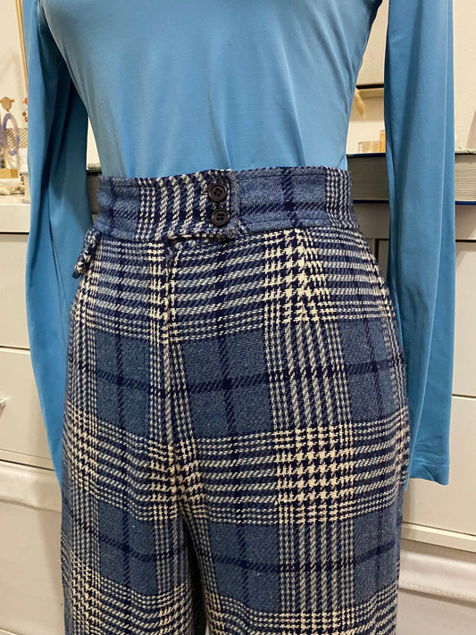 70’s 2-Piece Plaid Bell Bottom Set (M)