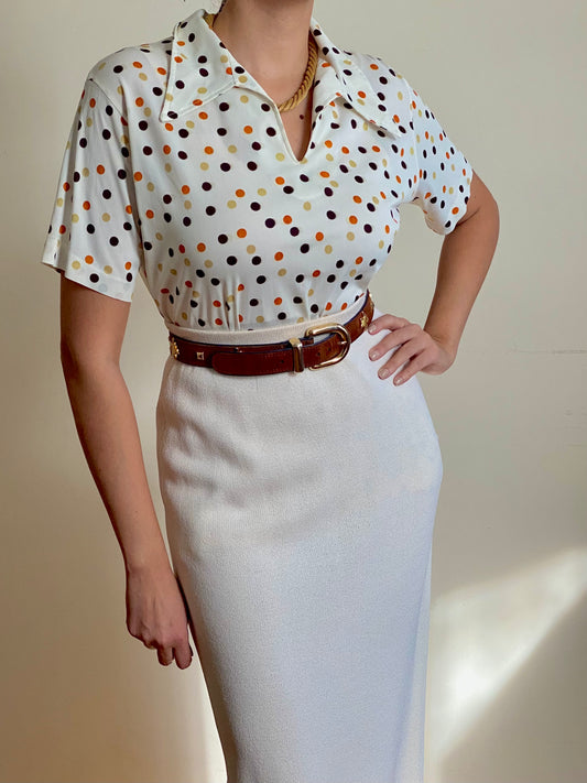 70's Polka Dot Top (M)