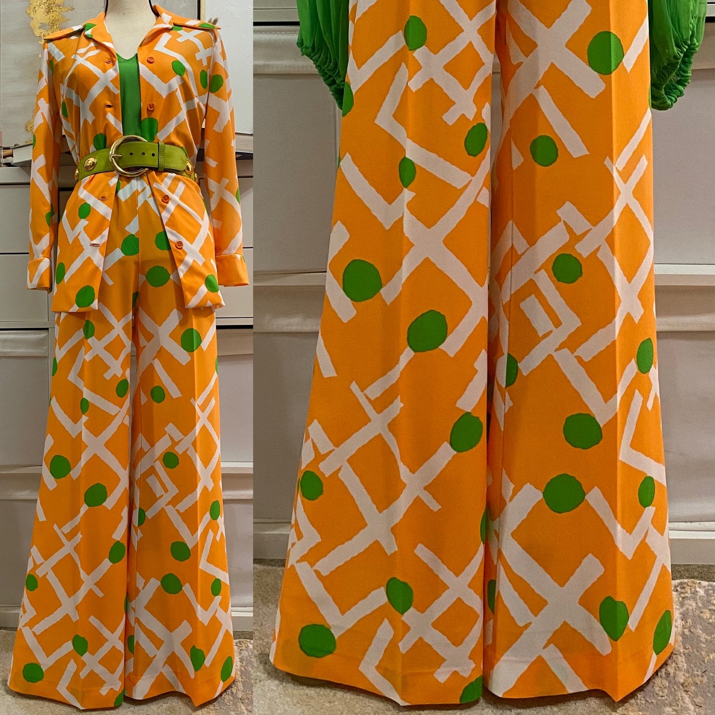 70’s Abstract 2pc Wide Leg Pantsuit (S-L)